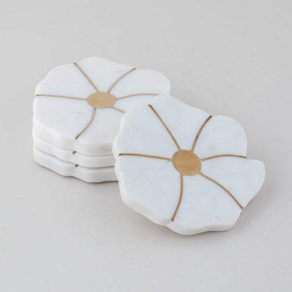 Marble Blossom Coaster Set