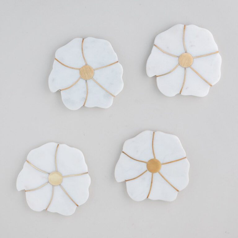 Marble Blossom Coaster Set