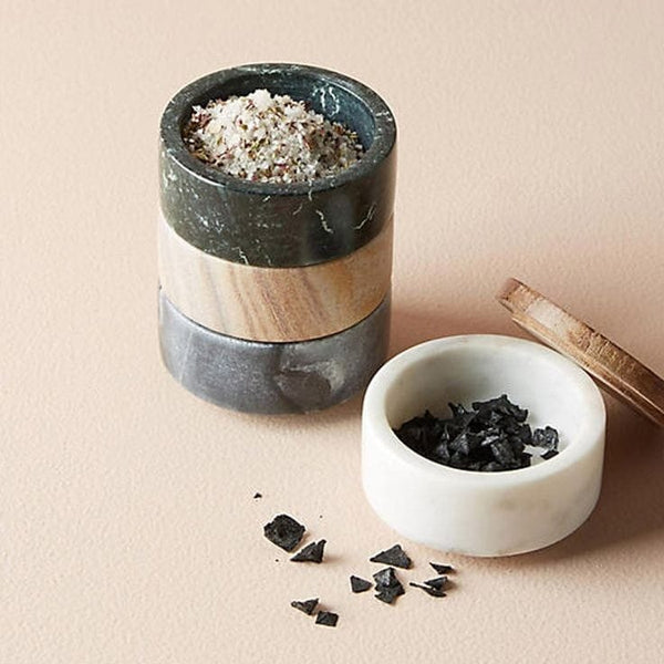 Marble Stackable Salt & Spice Set
