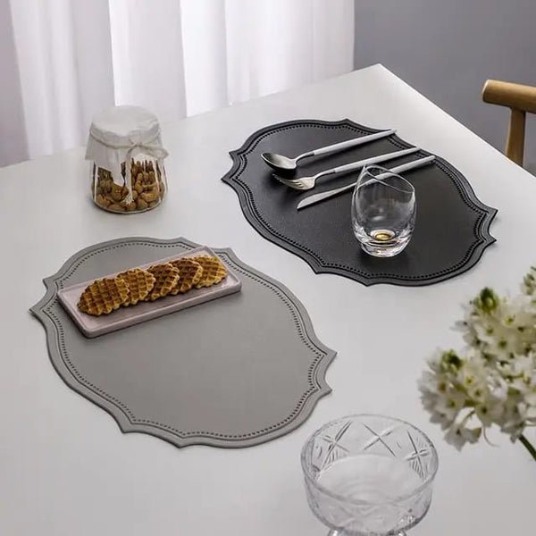 Modern Oval Faux Leather Mat