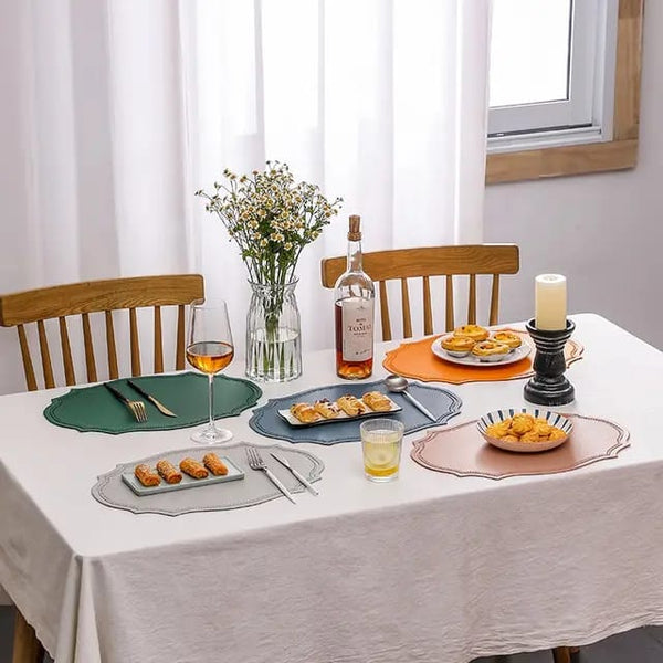Modern Oval Faux Leather Mat