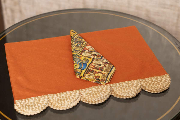 Orange Mats with Mesopotaniam Napkins