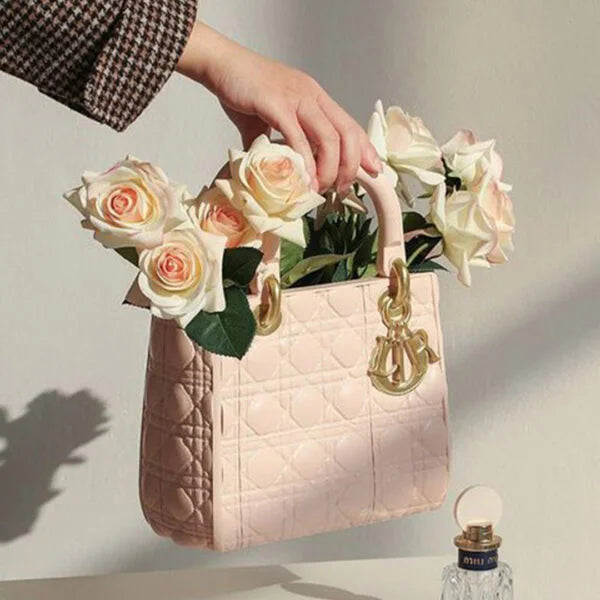 Resin handbag floral vase