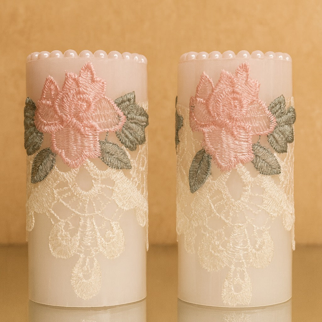 Rosabelle Lace Glow Candle Set