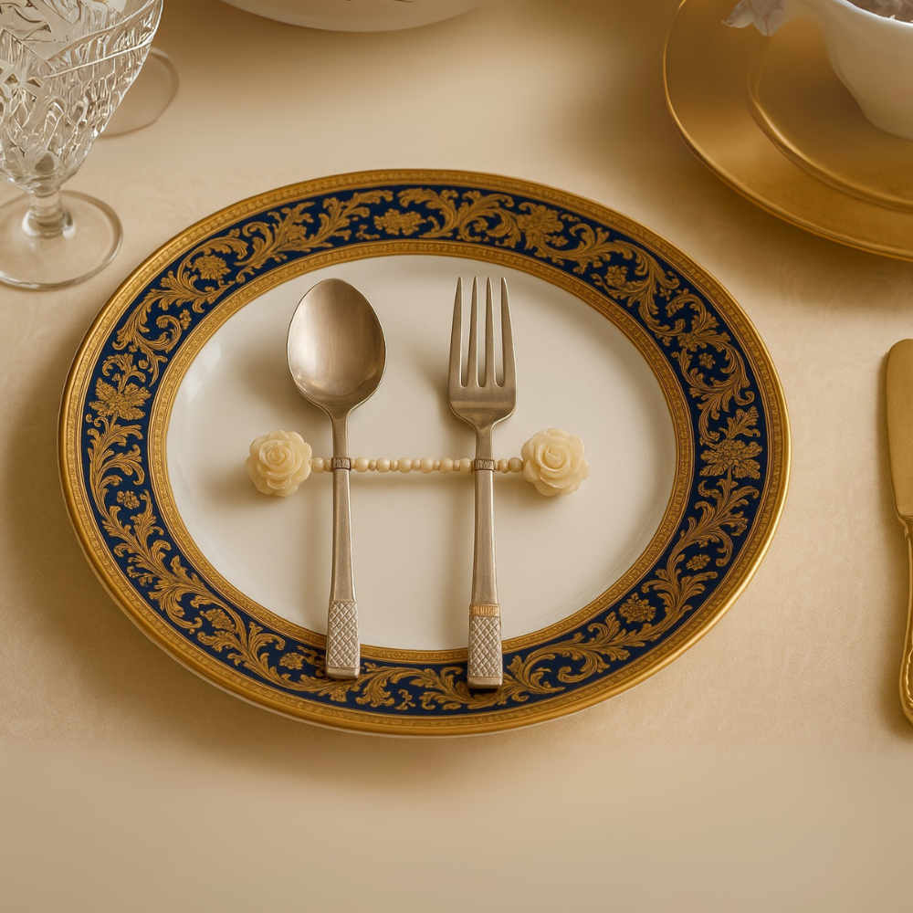 Rosette Pearl Cutlery Rests