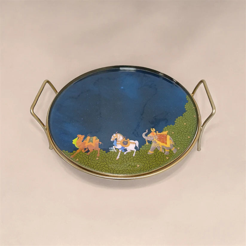 Round Metal Dessert & Snack Stand Platter