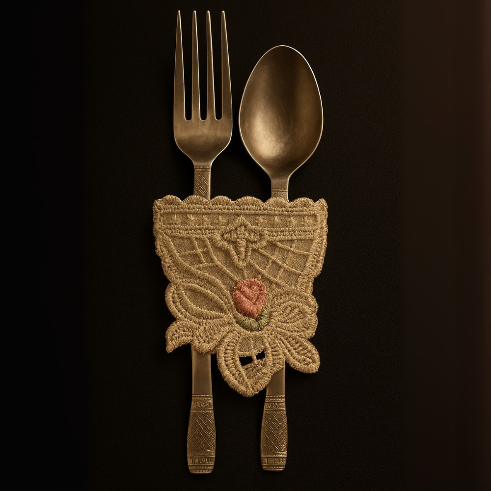 Royal Rose Lace Cutlery Cover