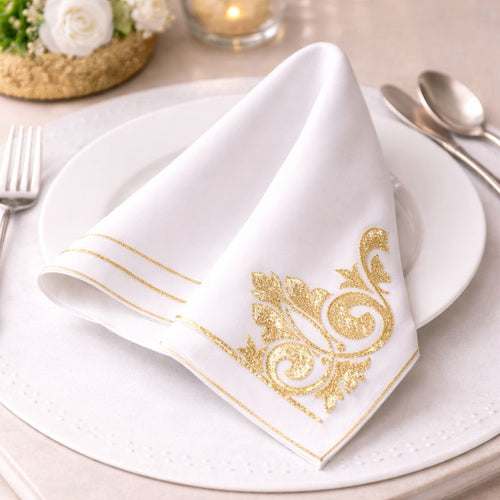 Royal Scroll Ivory Luxe Napkin