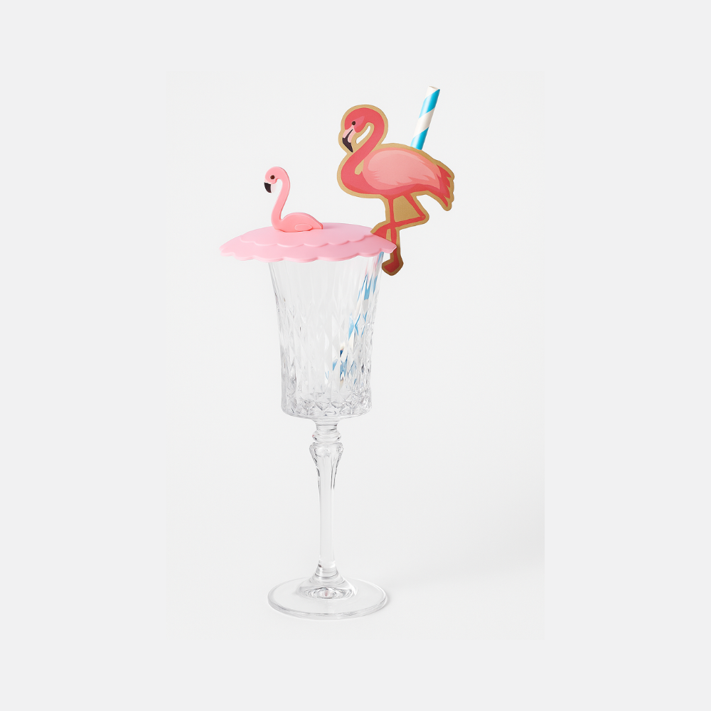 Tropical Flamingo Silicone Glass Lid