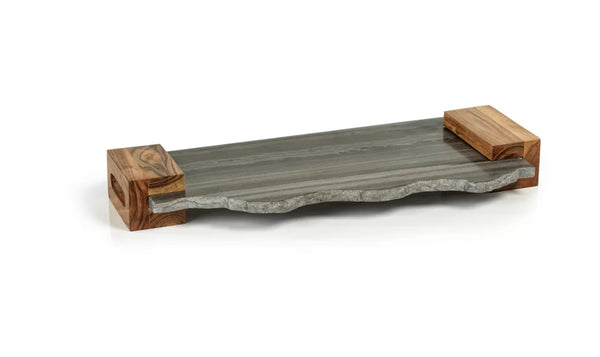 Luxe Stone & Wood Serving Platter