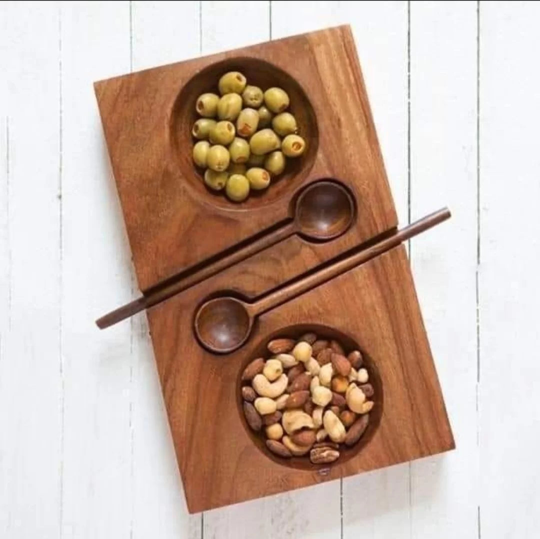 Twin Bowl Serving Board