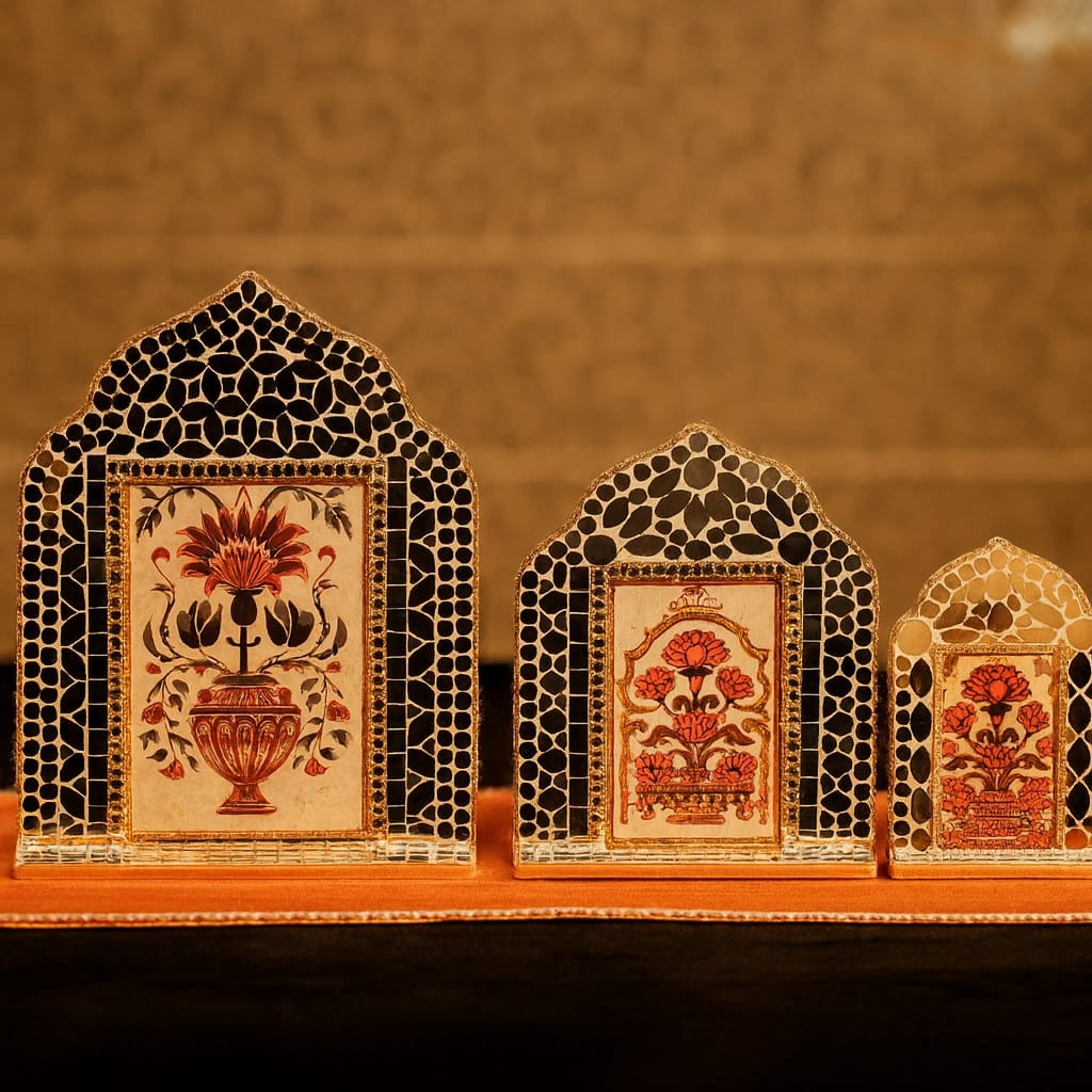 Sheesh Mahal Mirror Arch Frames (set of 3 )