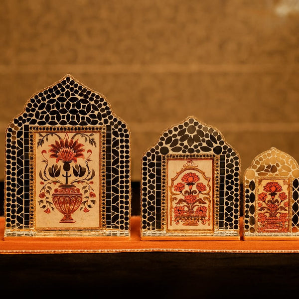 Sheesh Mahal Mirror Arch Frames (set of 3 )