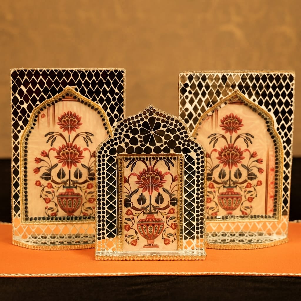 Sheesh Mahal Mirror Arch Frames Trio Set