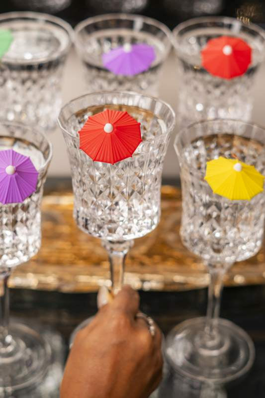 Silicone Umbrella Glass Charm