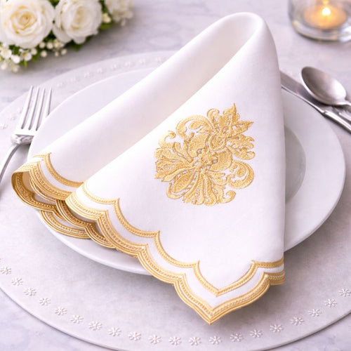 Slate Royale Gold Motif Napkin