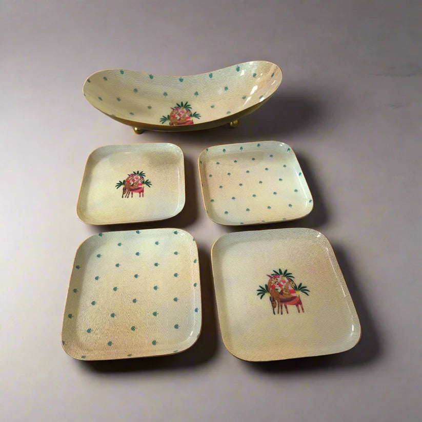 Square Quarter Plates  (The Deer Story)