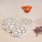 Taj Mahal White Marble Coasters
