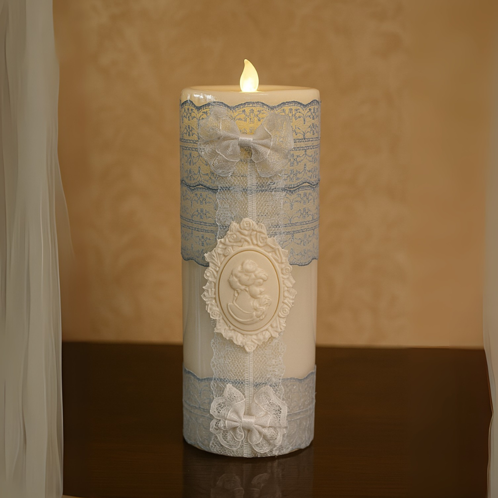 The Duchess Duo – Lace Pillar Candle Set