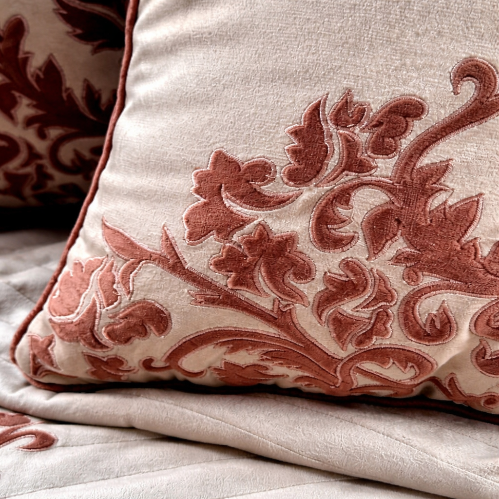 The Jannat Applique Work Cushion Cover