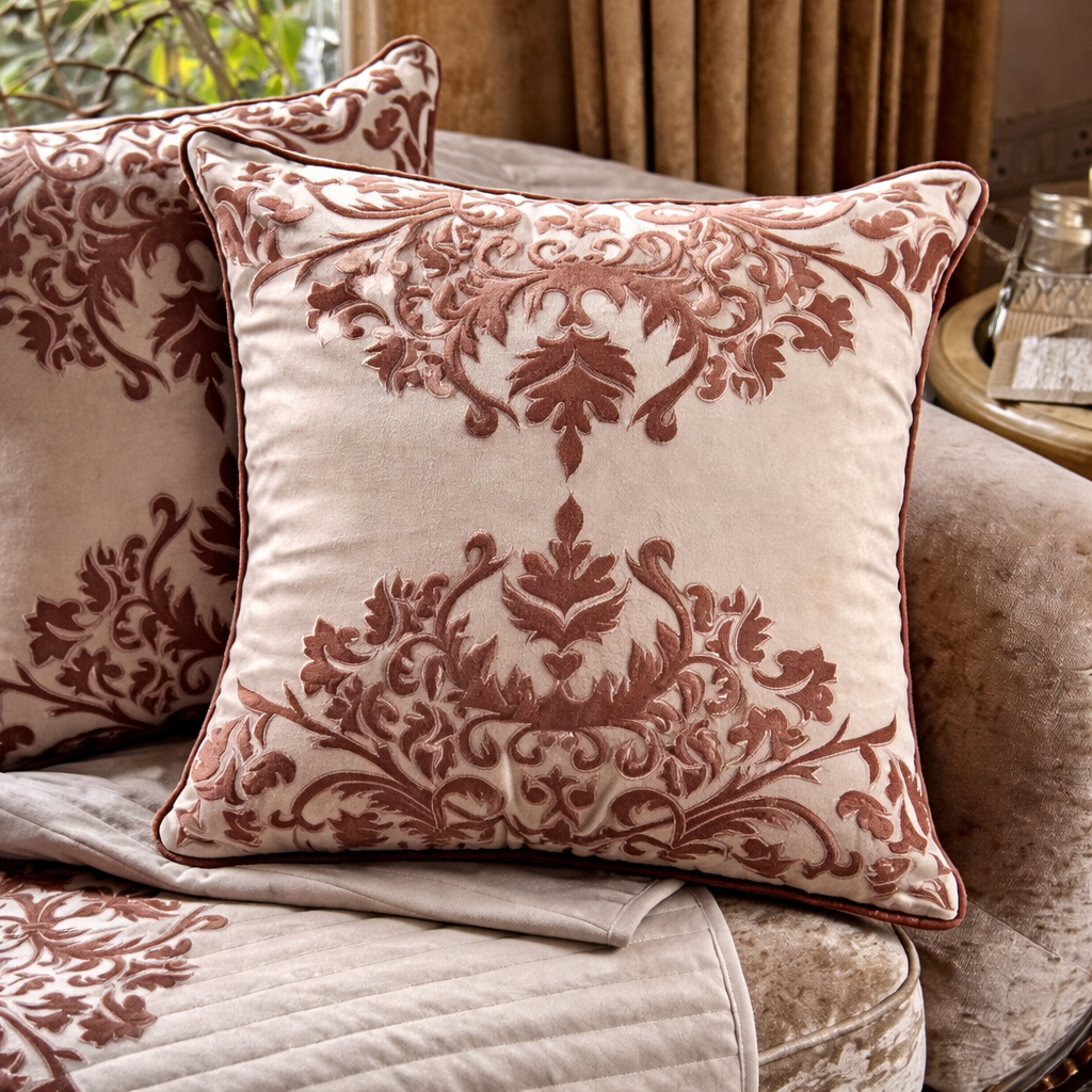 The Jannat Applique Work Cushion Cover