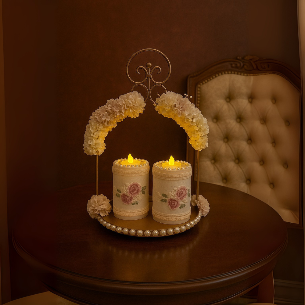 Regal Bloom Candle Platter