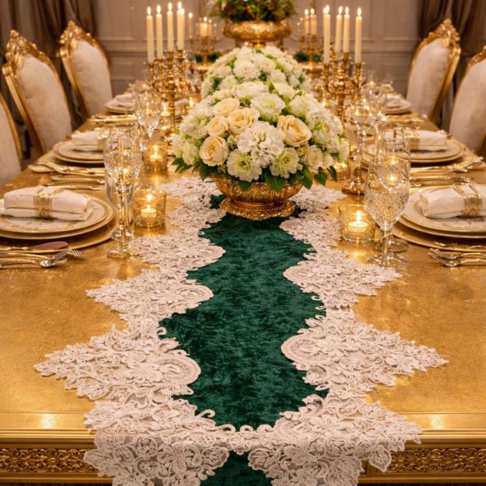 Verde Lace Table Runner