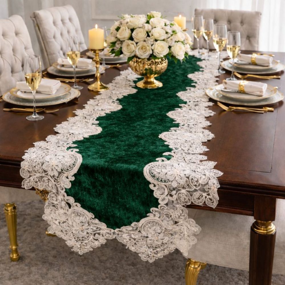 Verde Lace Table Runner