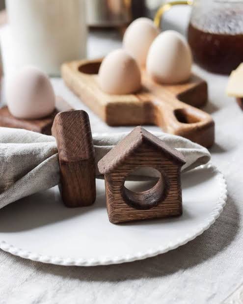 Wooden House Napkin Ring