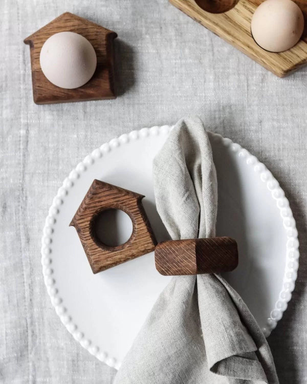 Wooden House Napkin Ring