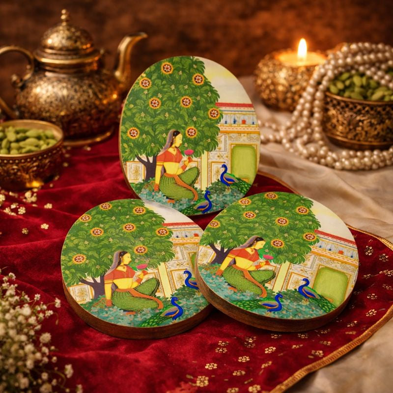 Wooden Oval Platter - Bagh-e-Rangeen