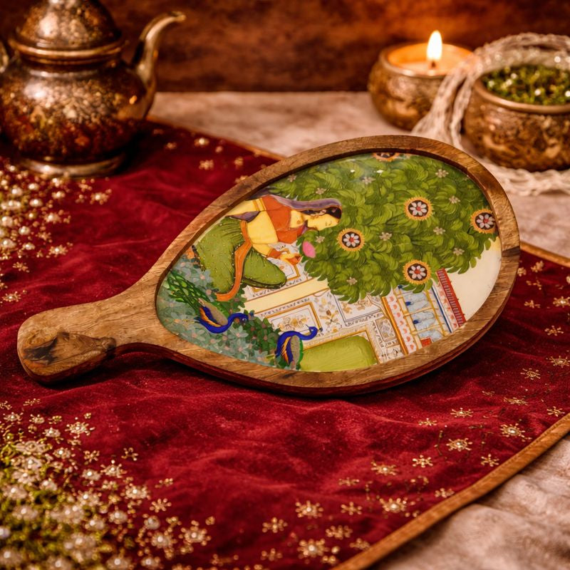 Wooden Oval Platter - Bagh-e-Rangeen
