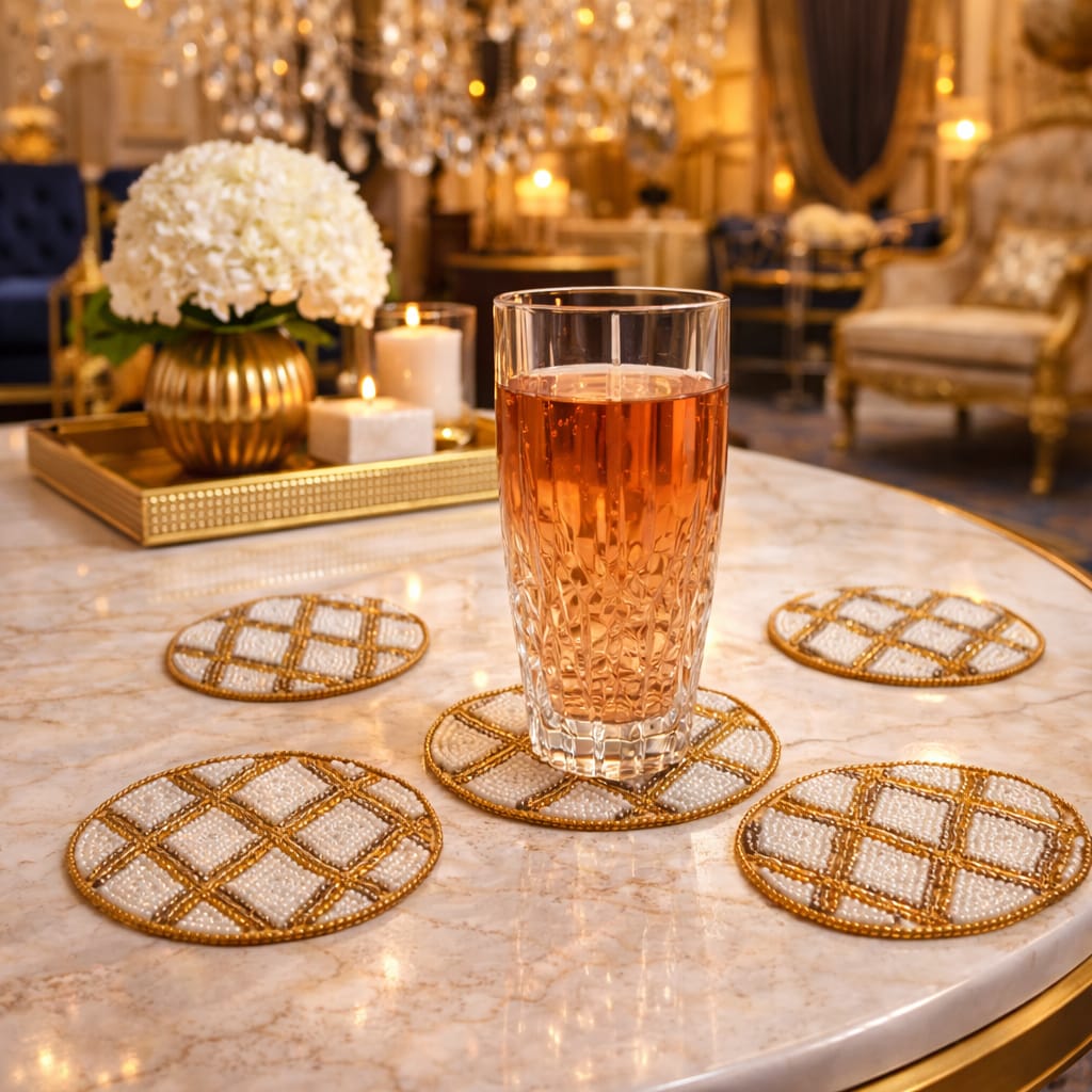 Zariya Pearl Lattice Coasters