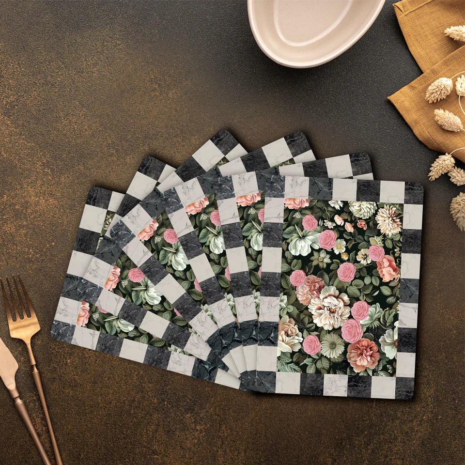 Regal Vintage Garden: Luxury Wooden Table Mat