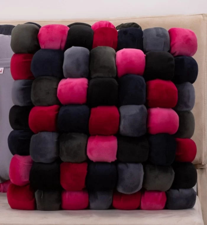 Plush Colour Block Cushion