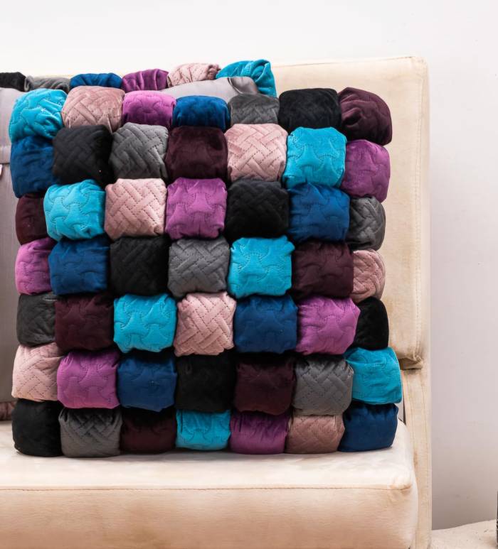 Velvet Mosaic Bubble Cushion