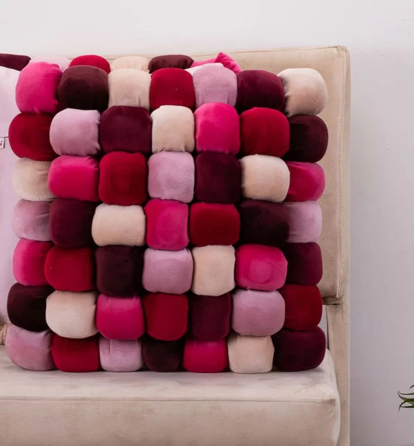 Plush Colour Block Cushion