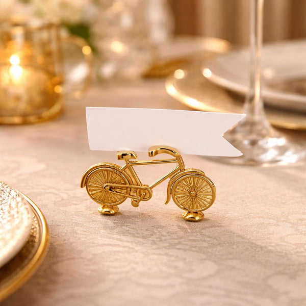 Golden Bicycle Name Card Holder