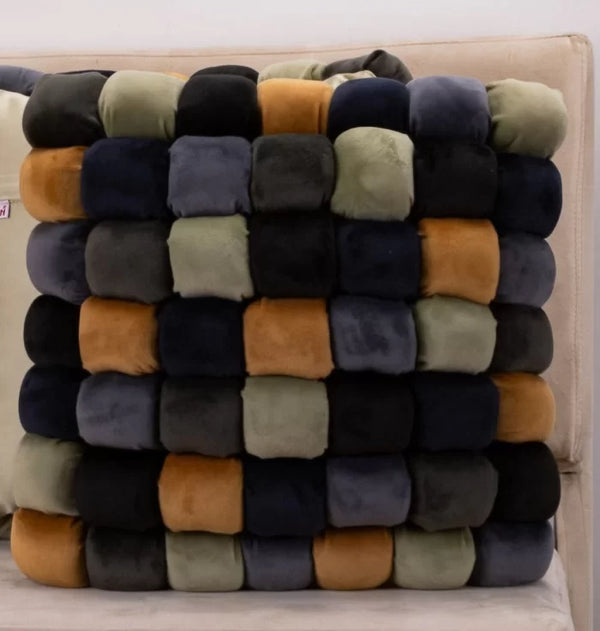 Plush Colour Block Cushion