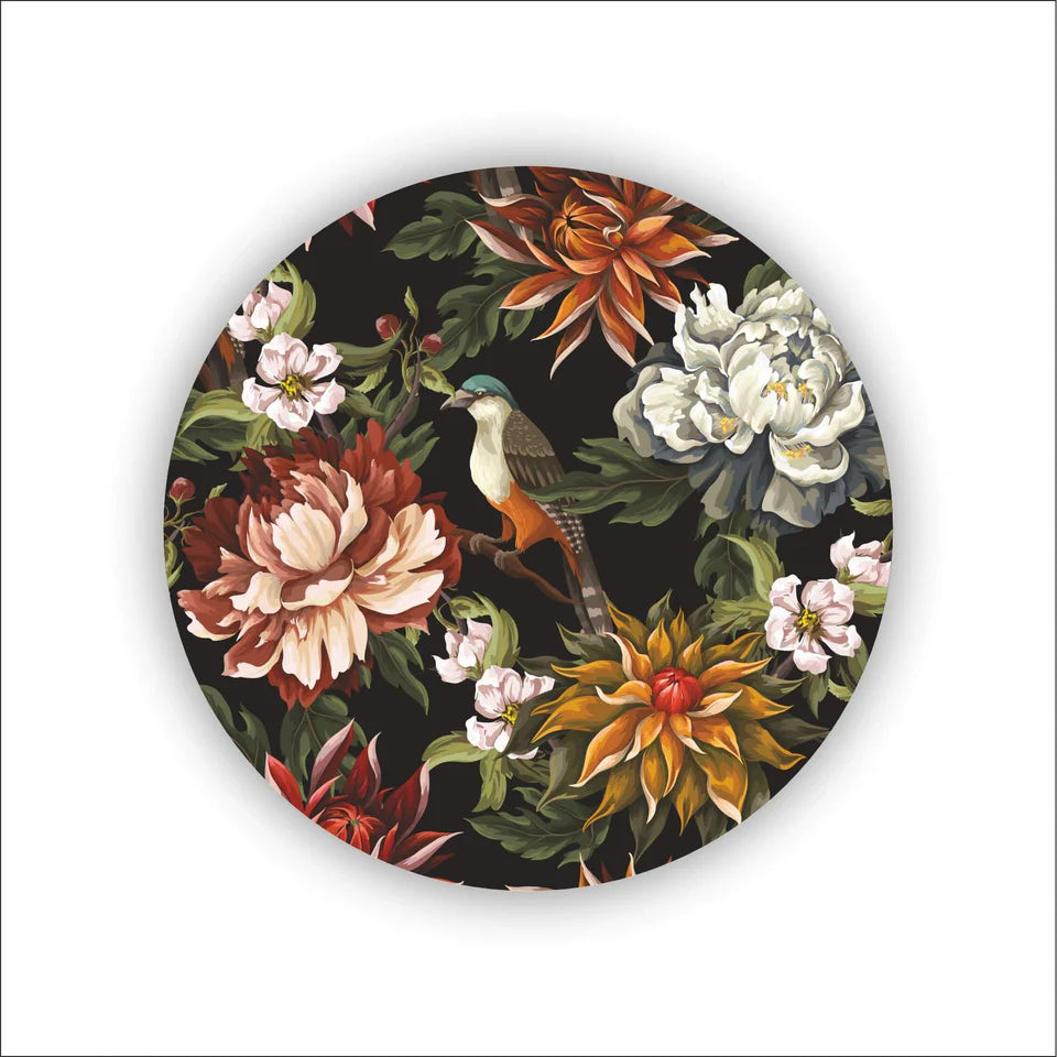 Midnight Bloom Wooden Dining Table Mat