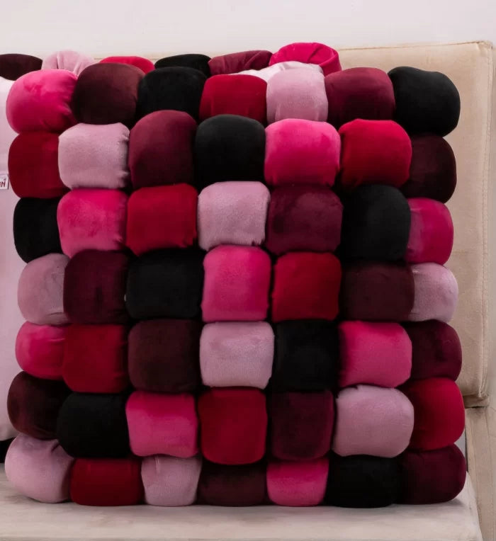 Plush Colour Block Cushion
