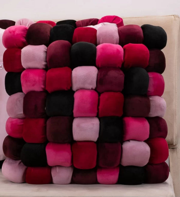 Plush Colour Block Cushion