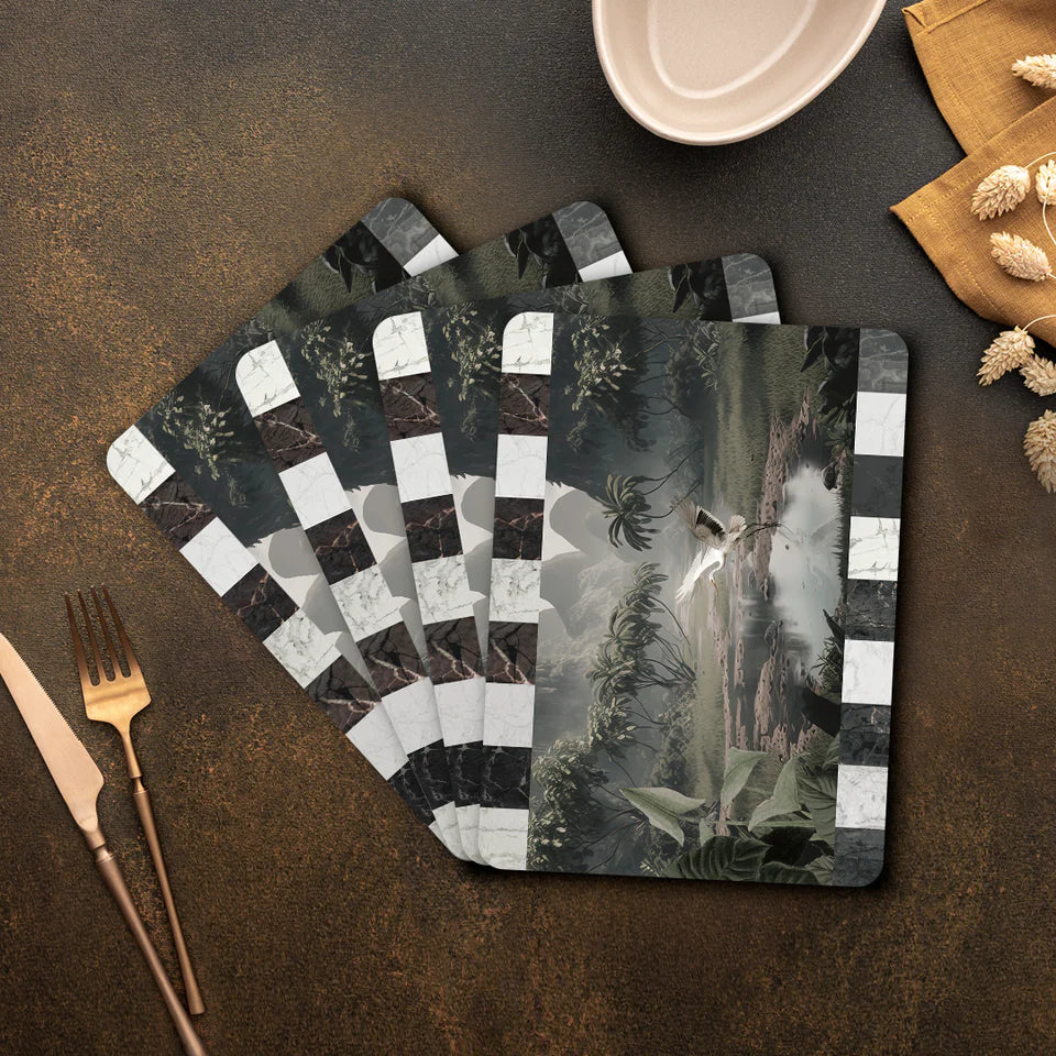The White Heron Luxury Wooden Table Mat
