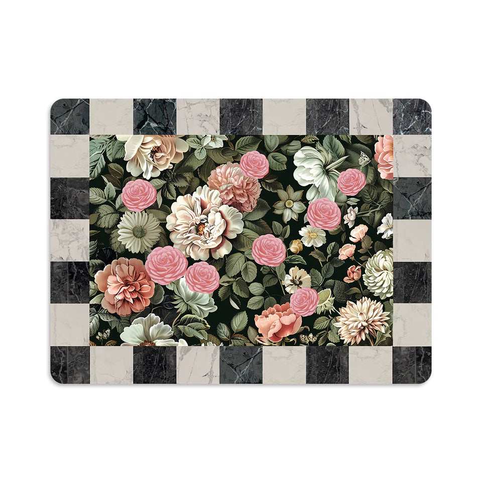 Regal Vintage Garden: Luxury Wooden Table Mat