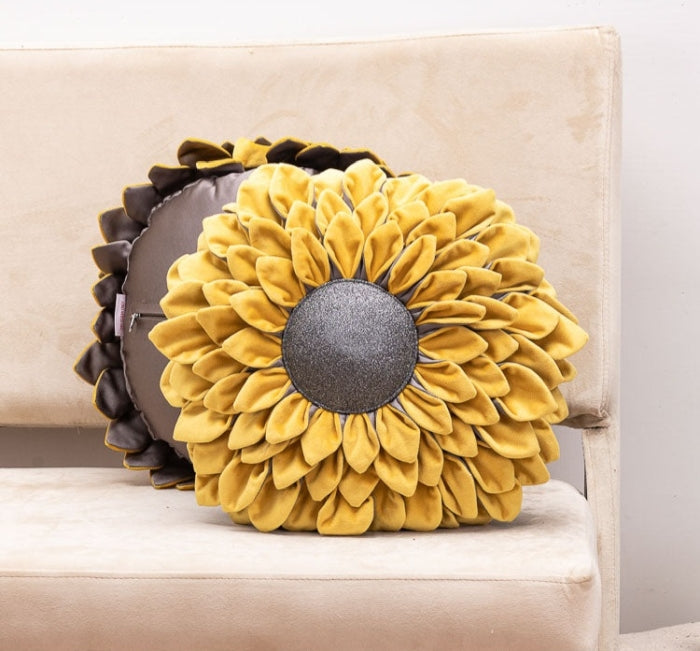 Plush Sunflower Cushion